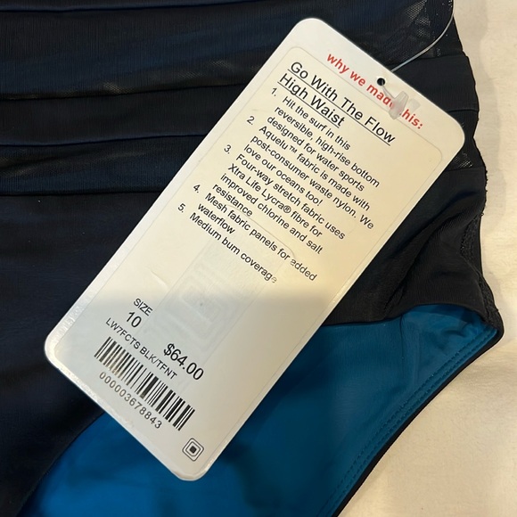 Brand New (with tags) Lululemon Go With The Flow (High Waist) Swim Bottom - Picture 4 of 5